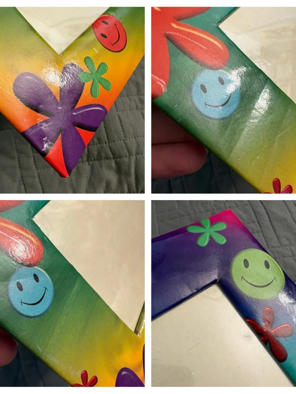 Vintage Y2K Flowers Smiley Faces Rainbow Friends Picture Frame Martin Designs